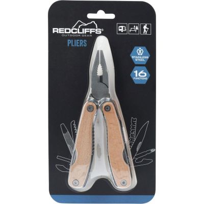 8. SURVIVAL TOURIST KIT 16-IN-1 COMBINATION PLIERS WOODEN