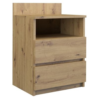 2. M1 MALWA BEDSIDE TABLE 2 DRAWERS 1 SHELF ARTISAN