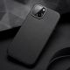 11. Dux Ducis Grit Leather Case for iPhone 14 Plus Elegant Faux Leather Cover (MagSafe Compatible) Black