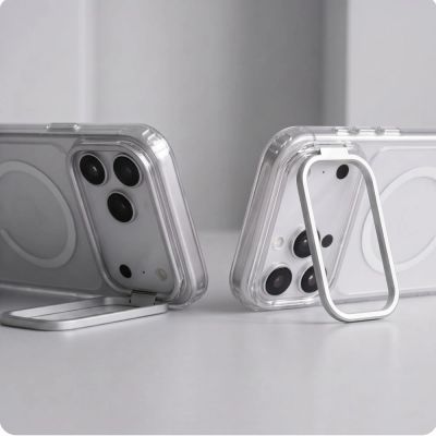 6. Tech-Protect MagStand MagSafe CC Case for iPhone 18 Pro Max / 17 Pro Max - Transparent