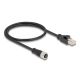 DeLOCK M12 D-coded 4-pin female to RJ45 male adapter cable 50cm long