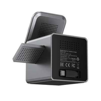 4. Acefast E34 22.5W 3-in-1 inductive charger with built-in cable for smartphone and smartwatch - gray