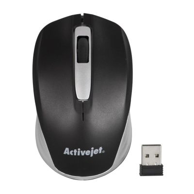 Activejet AMY-313 Wireless USB Mouse (optical; 1200 DPI; black and gray)