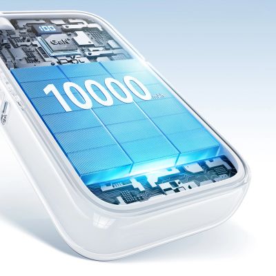 4. Joyroom JR-PR2L 10000mAh 35W Power Bank with Built-in Retractable USB-C Cable and Lightning Lanyard Cable - White