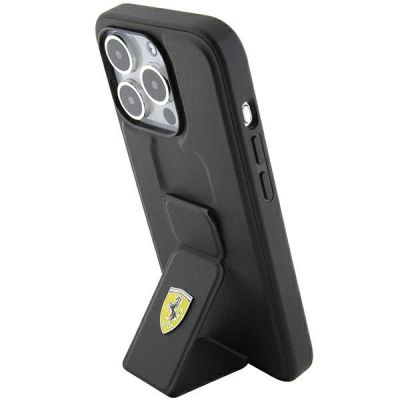 2. Ferrari Grip Stand Metal Logo case for iPhone 15 Pro Max - black