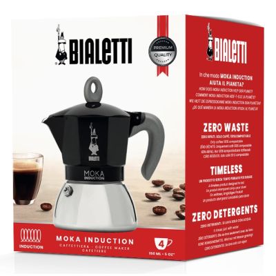 10. Bialetti Moka Induction 4TZ Black Moka Pot