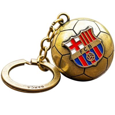 2. FC Barcelona original licensed keychain in the shape of a golden ball with the B7081 coat of arms