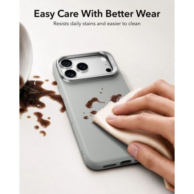 5. ESR Leather Kickstand MagSafe Case for iPhone 18 Pro Max / 17 Pro Max - Gray