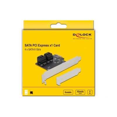 4. DeLOCK 4 Port SATA PCI Express x1 Card - Low Profile Design
