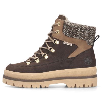 11. Waterproof Women’s Brown Platform Hiking Boots Rieker Y6210-25