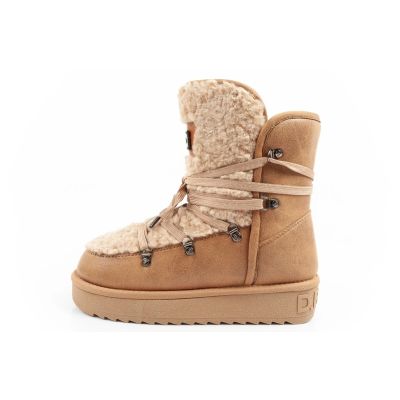 11. D.Franklin women's winter snow boots, fashionable fur lining, brown beige