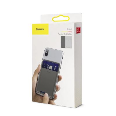 15. Baseus self-adhesive card case for phone documents gray (ACKD-B0G)