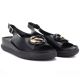4. Women's leather platform sandals black S.Barski 61-6047