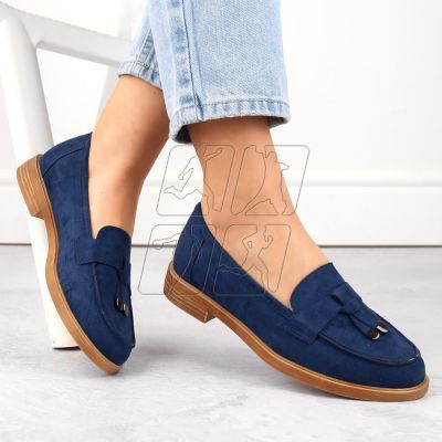 3. Vinceza W JAN281 blue suede low-heeled shoes