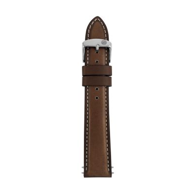 Zeppelin dark brown leather strap, 20 mm