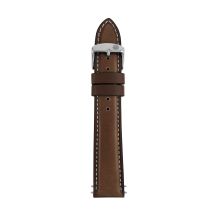 Zeppelin dark brown leather strap, 20 mm