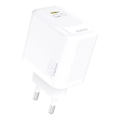 2. Dudao A28C 45W GaN Wall Charger + USB-C Cable - White