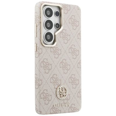 4. Guess 4G Rhinestone Round Logo MagSafe Case for Samsung Galaxy S26 Ultra - Pink