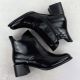 14. Black patent ankle boots for women with bows and block heel M.Daszyński 2481