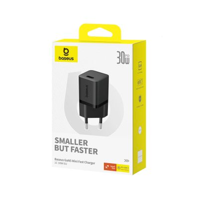 2. Baseus GaN5 30W USB-C EU Wall Charger - Black
