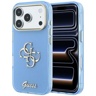 Guess IML 4G Script Metal Case for iPhone 17 Pro / 18 Pro - Light Blue