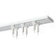 Double Ceiling Track with Gliders and Hooks, 200 cm, Aluminium, White, KOWALSKI