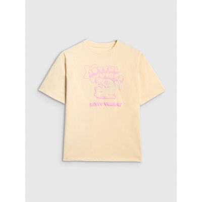 7. Oversized T-shirt with print for girls 4F 4FJRAW25TTSHF3197-12S