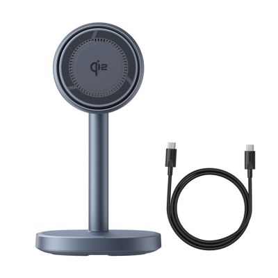 7. Baseus Orbit 2 Pro MagSafe Qi2 20W 2 in 1 Inductive Charger with Cooling - Gray