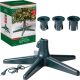 PLASTIC CHRISTMAS TREE STAND FOR ARTIFICIAL CHRISTMAS TREE, ROTATING WITH POWER SUPPLY FOR LIGHTS