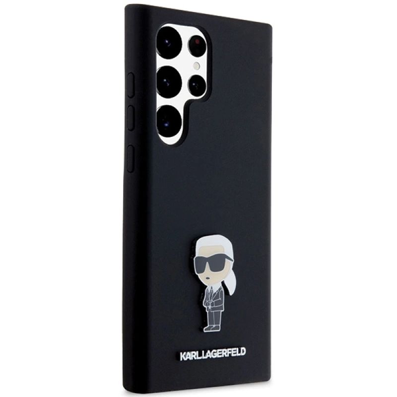 4. Karl Lagerfeld Silicone Ikonik Metal Pin case for Samsung Galaxy S24 Ultra - black