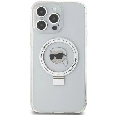 4. Karl Lagerfeld KLHMP15XHMRSKHH iPhone 15 Pro Max 6.7" white/white hardcase Ring Stand Karl Head MagSafe