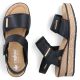 5. Rieker 63781-00 women's black wedge sandals with Velcro