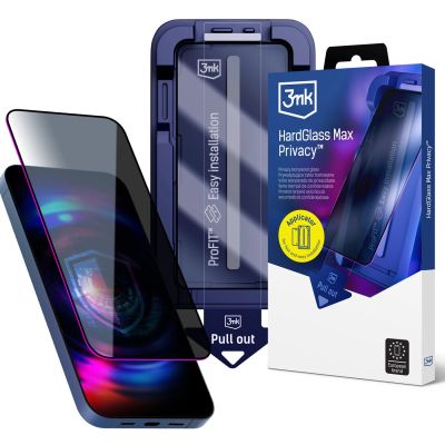 9. 3mk Hardglass Max Privacy Tempered Glass with Applicator for iPhone 18 Pro Max