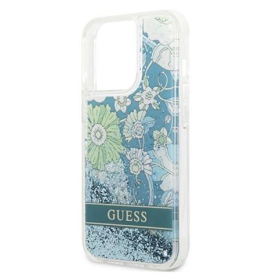 6. Guess GUHCP13XLFLSN iPhone 13 Pro Max 6.7" green/green hardcase Flower Liquid Glitter