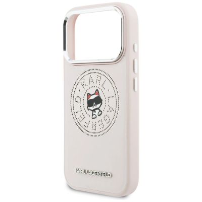 6. Karl Lagerfeld Point & Choupette Sketch MagSafe Case for iPhone 17 Pro Max - Pink