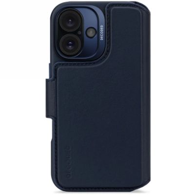 MagSafe Compatible Leather Protective Case for iPhone 16 (Navy)