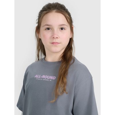 3. Oversized T-shirt with print for girls 4F 4FJWAW25TTSHF2387-23S
