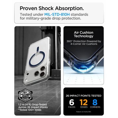 11. Spigen Ultra Hybrid MagSafe Case for iPhone 18 Pro Max / 17 Pro Max - Clear Navy Blue