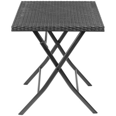 32. BALCONY FURNITURE SET TABLE 58X58X70CM AND 2 BLACK CHAIRS