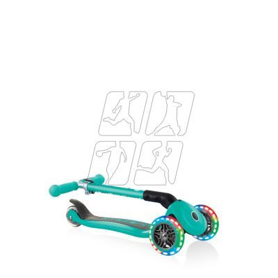 16. 3-wheel scooter Globber Foldable Lights Emerald Green Jr 437-107