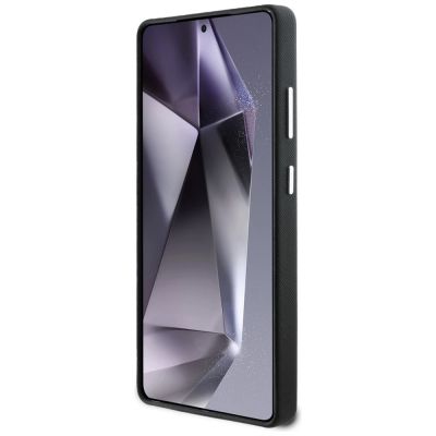 5. Karl Lagerfeld Saffiano Full Wrapped Elongated Metal Logo MagSafe Case for Samsung Galaxy S25 Ultra - Black