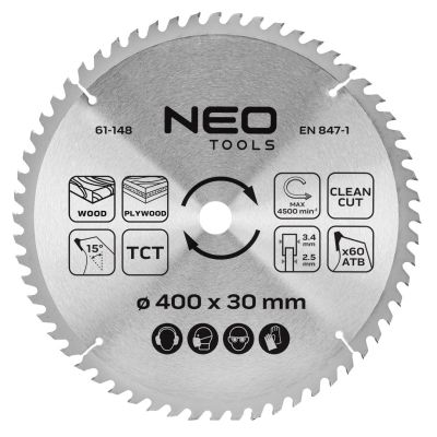 Widia saw blade, 400 x 30 mm, 60 teeth