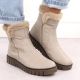 4. Beige women’s ankle boots with fur lining Rieker Y3481-60