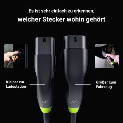 5. Green Cell GC Snap Type 2 22kW 5m EV Cable