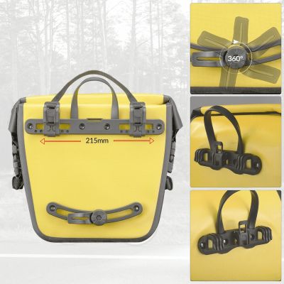 3. Rockbros AS-003-1Y waterproof bicycle bag with shoulder strap, front/rear mounting, 10-14l - yellow