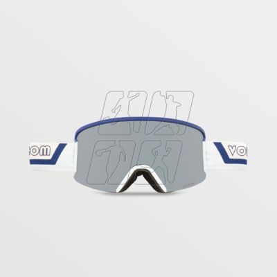 2. Volcom GARDEN DARK BLUE OFF WHITE SKY/SILVER CHROME snowboard goggles (VG0122106)