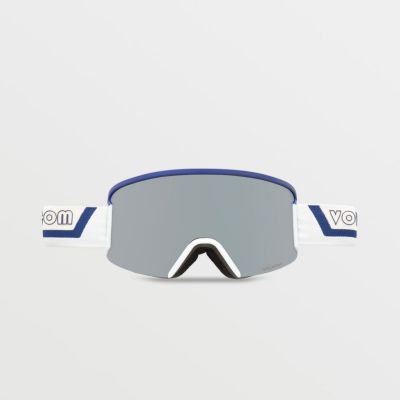 2. Volcom GARDEN DARK BLUE OFF WHITE SKY/SILVER CHROME snowboard goggles (VG0122106)