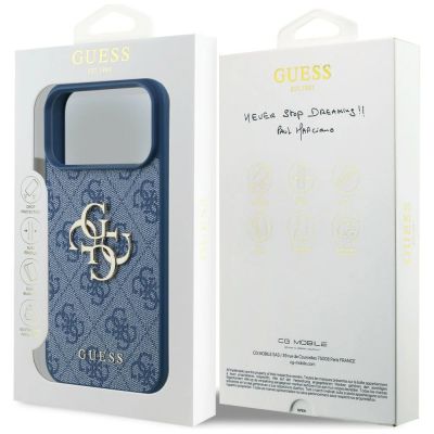 8. Guess 4G Big Logo Case for iPhone 17 Pro Max / 18 Pro Max - Blue