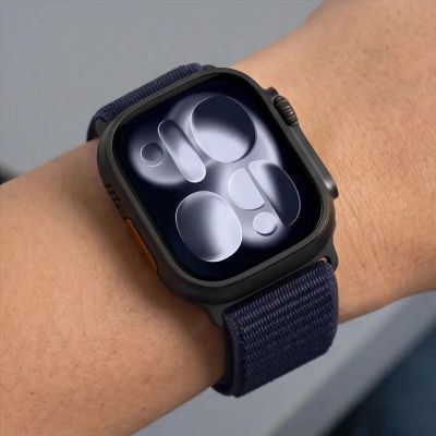 6. Tech-Protect NylonLoop Strap for Apple Watch 44 / 45 / 46 / 49 mm – Navy Blue