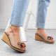 5. Leather wedge sandals with colorful beads Filippo W PAW528 beige
